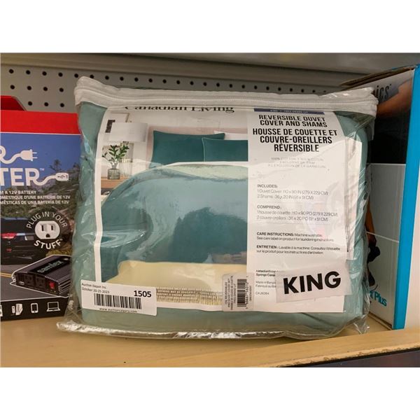 Canadian Living King Size Reversible Duvet Cover and Shams