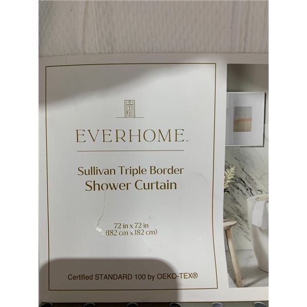 Everhome Sullivan Triple Border Shower Curtain 72x72"