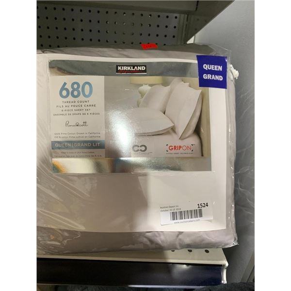 Kirkland Queen Size 680 Thread Count 6 Pc Sheet Set