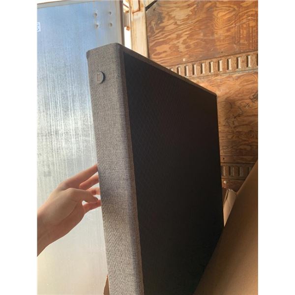 Gray Fabric Platform Bed Frame with USB Power Ports for LED Under Bed Lighting or Phone/Accessory Ch