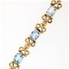 Image 6 : Vintage Retro 18K Gold 6.5" 9.0 ctw Oval Aquamarine Handmade Open Link Bracelet