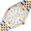 Image 1 : Rolex Mens Two Tone Silver Index And Diamond Ruby Datejust 36MM