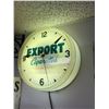 Image 2 : Vintage Export Cigarettes Good Working Order, Light Up Clock. 16" Diam. Crack In Front