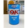 Image 1 : Vintage Co-op OK Motor Oil Tin, Nice Shape