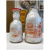 Image 2 : 2 Vintage Milk Bottles Pecoras Baby Face Cream Top and JJ Locher Buttermilk, Painted Labels