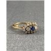 Image 2 : 14K .89Ct Diamond Sapphire Ring Built-in Adjustable Finger Fit - Size 6 to 8 - Brlliant Sparkle, 3.1