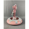 Image 1 : Royal Haeger Art Pottery Pink & Blue Console Bowl & Nymph Nude Frog- Sea Nympth 13.25" High Bowl 12.