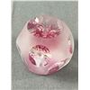 Image 2 : Art Glass Faceted Paperweight Clear And Frosted Bullicante Bubbles Gold Pink