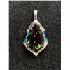 Image 2 : Sterling Silver 925 Huge Smokey Quartz (Metalic Iridescent Coating On Back) Faceted Gemstone Opal Pe