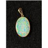 Image 1 : 14k Yellow Gold 10+ Carat Opal 25mm X 18mmm Bail Enhancer 1.5" Pendant 3.1 Grams - Marked & Tested