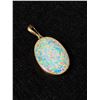 Image 2 : 14k Yellow Gold 10+ Carat Opal 25mm X 18mmm Bail Enhancer 1.5" Pendant 3.1 Grams - Marked & Tested