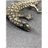 Image 2 : Vintage Sterling Silver with Rhinestones Salamander Brooch. Solid 3" L