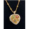 Image 2 : Beautiful Gold Layered Over 925 Sterling Silver with Rubies Emerald & Blue Sapphire Stones Hinged Lo