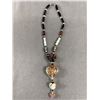 Image 1 : Vintage Venetian Glass with Gold Dust Inlay Pendant and Beads Necklace 16" L