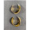 Image 1 : 2 tone with 14k Sold Gold Post Pair of Hoop Earrings. Beautiful Condition