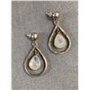 Image 1 : Vintage Sterling Silver ( Tested) with Genuine Faceted Quart Stones Dangle Earrings