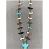 Image 2 : Vintage Native American Possibly Zuni Hand Carved Stone Necklace, One End by Clasp Repaired