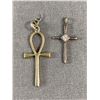 Image 1 : 3 925 Sterling Silver Cross Pendants One with White Stones