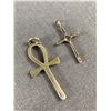 Image 2 : 3 925 Sterling Silver Cross Pendants One with White Stones