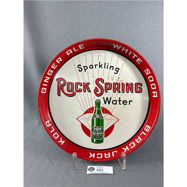 1950'sRock Spring Sparking WaterServing Tray Ginger Ale, Kola Black Jack, Approx 12" Diameter