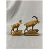 Image 1 : 2 Incredible Hand Carved Figures Of Mountain Sheep/Goats ? 1940's