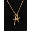 Image 2 : Gold Layered Over 925 Sterling Silver Chain w/ 2 Cross Pendants