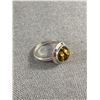 Image 2 : 925 Sterling Silver w/ Genuine Amber Stone Ring, Tested & Marked 925 Size 7