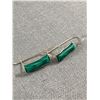 Image 2 : Lovely Sterling Silver (Tested) w/ Malachite Stone Pair Of Earrings