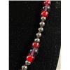 Image 2 : Vintage Hematite And Red Bead Necklace.