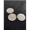 Image 2 : 3 - Silver Canadian 50 Cent Coins 1943-1957-1958