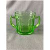Image 2 : Vintage Uranium Glass Double Handle Mug. Approx. 3 1/2" H