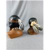 Image 2 : 2 Vintage Blue Springs Ceramics Indian Busts. Approx. 8" & 9" H