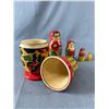 Image 2 : Hand Painted Wood Nesting Doll. Approx. 7 1/2" H