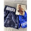 Image 1 : Autographed Boxer Photo Dwight Qawi. Signed Bob Foster Shorts + A Signed Barrera Boxing Shorts.