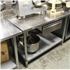 Image 1 : STAINLESS STEEL WORKTABLE W/ UNDERSHELF &
