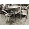 Image 1 : ROUND STEEL BAR HEIGHT TABLE W/ 2 CHAIRS