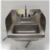 Image 1 : SS WALL MOUNT SINK 16"X 17" W/ FAUCET