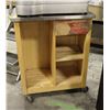 WOODEN STAINLESS STEEL TOP CART 27.5" X 15.5" X 35