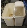 Image 1 : 2 FLOURS BINS- ONE W/ NO LID *NEEDS CLEANING*