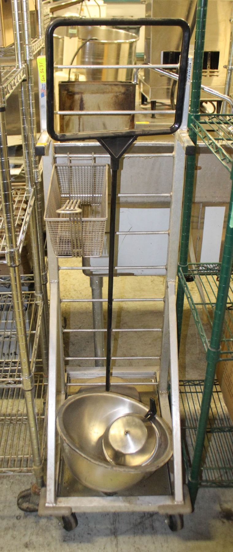 FRY RACK W/ BASKET & SIGN HOLDER, ETC