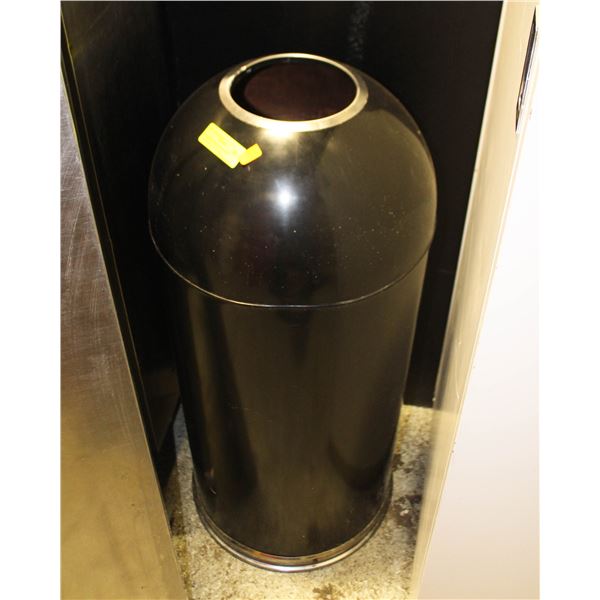 ROUND TOP BIACK TRASH RECEPTACLE 14"X 44"