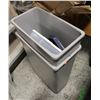 Image 1 : LOT OF 2 GREY TRASH BINS W/ CONTENTS