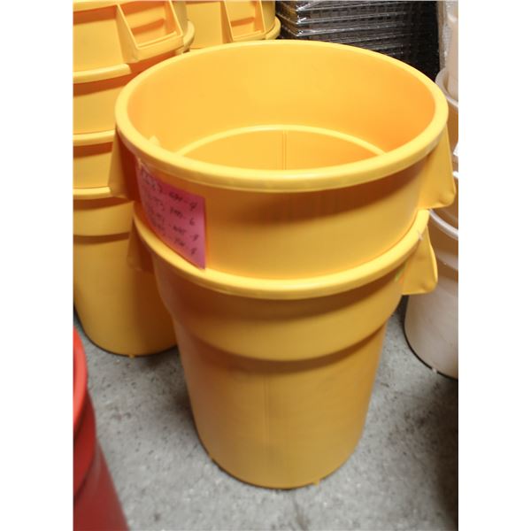 LOT OF 2 NEW YELLOW MARINO GLADIATOR 44 GAL TRASH