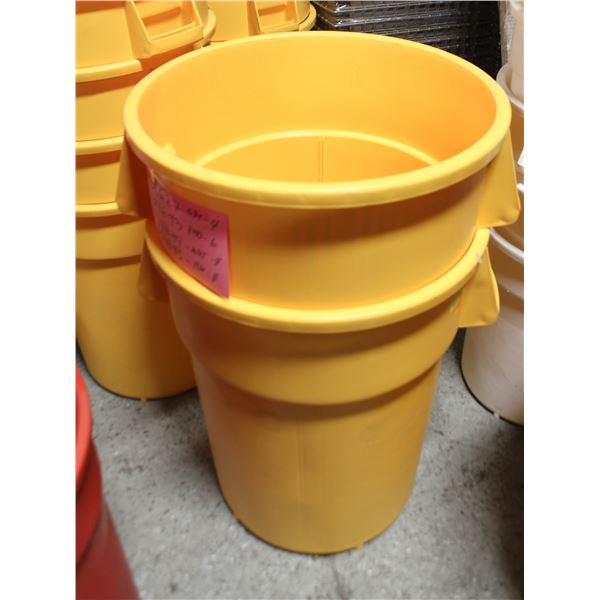 LOT OF 2 NEW YELLOW MARINO GLADIATOR 44 GAL TRASH