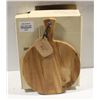 Image 1 : NEW 6PK/ CASE OF ROUND WOODEN SERVING BOARD