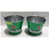 LOT OF 2 NEW HEINEKEN ICE BUCKETS.