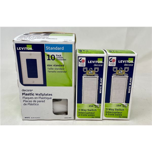 Plastic Wall Plates & 2 Three Way Switches