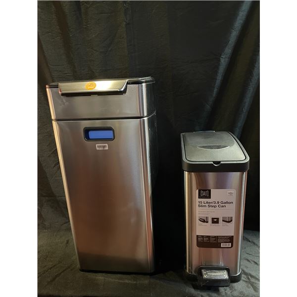 LG Garbage Can & 15 Litre Slim Step Trash Can (scratch on side of 15 litre)