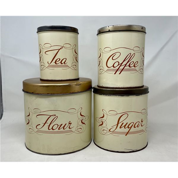 70's GSW Metal  Flour, Sugar, Coffee, Tea Cans