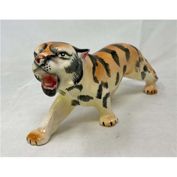 Ceramic tiger Figurine 1960"s Japan, 11"